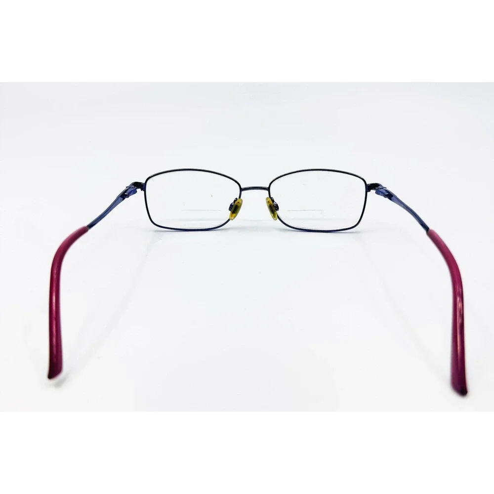 Enhance Eyeglasses Womens Shiny Purple Metal Rectangular Frame 4085 52-17-135